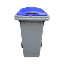 리빙플랜 다용도분리수거함 120L, 뚜껑-파랑색