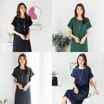 시원한촉감인견데일이여성여름반팔플리츠원피스