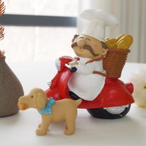 베이커리 카페 스쿠터 요리사인형 장식 양식집 피규어 가게 미니어처 쉐프