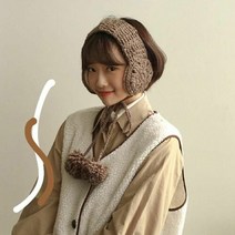 자수방울니트귀마개 여성귀마개 끈