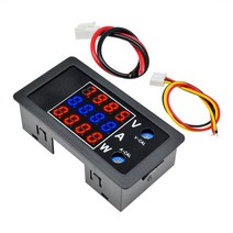 검류계 전류계 전류측정기 1000W 디지털 전압계 전력계 전압 전류 에너지 측정기 전력 감지기 DC 0-100V 10A, Red Blue Red