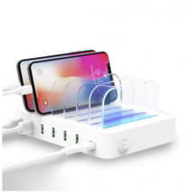 Soopii 6포트 LED 고속 멀티충전기 CS60, 화이트, 1개