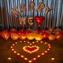 [스케치북프로포즈] 프로포즈 신혼집 호텔 셀프 출장 촛불 풍선 프로포즈용품 결혼 기념일 여자친구 프러포즈 답프로포즈 러브헌터 LED 전자초세트, 02. 전기초 하트 SET01-1
