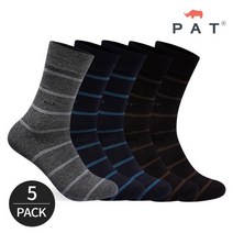 PAT 남성 라인패턴 장목 신사정장 양말 5족세트