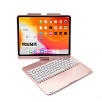 아이패드전용 블루투스 한글키보드 케이스 (9.7/10.2/10.5/10.9/11/12.9인치), 12.9인치(5&6세대), 로즈골드