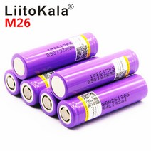 전동킥보드 배터리 100 원래 liitokala m26 18650 2600mah 10a 2500 리튬 이온 충전식 전원 안전 ecig스쿠터, 10개