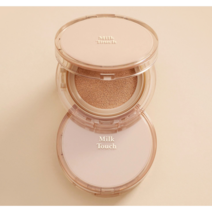 Milk touch 밀크터치 롱래스팅 벨벳 광채 쿠션 13g*2 (리필포함) 마스크프루프 쿠션 겉보속촉 수분 광채 묻어남 없는 착붙광채쿠션 밀림 들뜸없는 화사한 핑크빛 광채, N02 라이트베이지