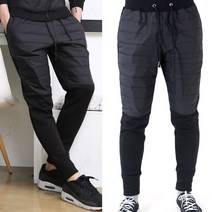 남자 기모 패딩 조거 트레이닝팬츠 방한 솜 밴딩 아웃도어 바지 작업복