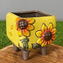 다육맘 수제화분 꽃담분8, 옐로우