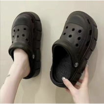 메리롱 크록 여성 통굽 슬리퍼 키높이 실내화