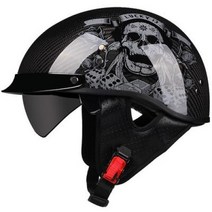 반모헬멧 바이크헬멧 소두핏 클래식 레트로 DOT Carbonfiber 오토바이 독일 Casco 일본식 모토 오픈 하프 페이스 헬기 바이커 파일럿 맨, 42.b11 - L