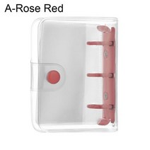 3 홀 루스 리프 수첩 및 다이어리 링 바인더 내부 페이지 미니 파일 폴더 커버 북 276817, A-rose red