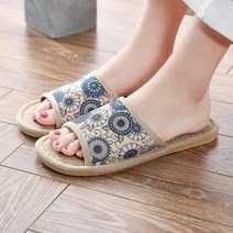 리넨 슬리퍼 여성용 남성용 아마인 가족 신발 올 시즌 홈 슬라이드 침실 바닥 플립 플롭 소프트 솔 샌들
