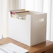 책 서류 자료 보관함 수납 바구니 2개 가계부 캠핑용품 수납박스 차량용품 책장정리 책상자 수납바구니, 화이트