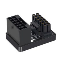PCIe5.0 그래픽 카드 전원 공급 어댑터 수-암 180 도 회전 커넥터 컨버터 ATX3.0 12VHPWR 12 4 16 핀 600W, [01] Black upwards, 01 Black A