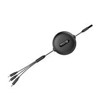 3 in 1 고속 C타입 라이트닝8핀 마이크로5핀 릴케이블 D58C, 블랙, 1개, 120cm