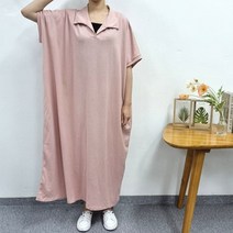 루즈핏 오픈카라 롱 박시원피스 가슴둘레 160~ 초빅사이즈 원피스 임부복겸용