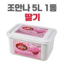 조안나 5L 업소용 퍼먹는아이스크림 대용량아이스크림 카페 식당 레스토랑 후식 디저트 3가지맛 바닐라 초코 딸기, 딸기 1통