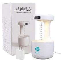 RAINFLY 침실용 쿨 미스트 가습기 중력 방지 가습기가 있는 귀여운 충전기 포함 5V/2A 이상의 와트 스포츠 충전 800ML 물탱크 화이트)