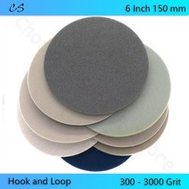 고운사포 물사포 1000방 사포 6인치 150mm 연마 디스크 후크 앰프 루프 습식건식 샌딩 디스크 300 3000 그릿 라운드 전동 공구 액세서리 자동차 연마, 각 그릿의 팩, 1 세트