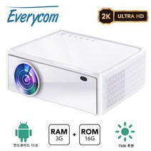 Everycom E700 빔 프로젝터 안드로이드 스마트TV 홈시어터 WiFi 2560x1440p 4k