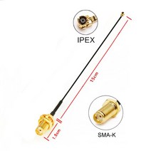 고속충전어댑터케이블 usb케이블 호환 SMA 여성 uFL u.FL IPX IPEX 동축 케이블 15cm RP-SMA 어댑터 어셈블리 RG178 피그 테일 RF 1.13mm, [01] IPEX to SMA-K, [01] 1 piece