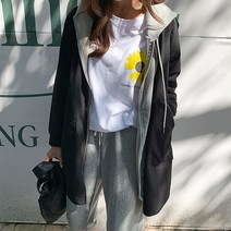 로로텐 노카라 라운드 롱 집업 점퍼 바람막이 여성 빅사이즈