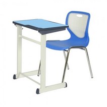 철제프레임 학원 강의실 책상의자세트 교실책걸상 1인, 책상 우레탄상판(비치), 토비의자(빨강)