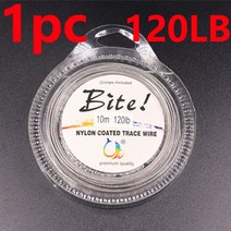 10m 7 가닥 5lb-200lb 나일론 코팅 트레이스 와이어 꼰 스틸 와이어 리더 코팅 지깅 물고기 라인 바다 낚시 장비 액세서리, 120LB 10미터