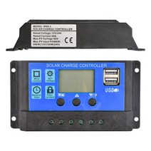 배터리 잔량태양광 컨트롤러 모듈 12V/24V 30A 20A 10A 레귤레이터 PWM 배터리 충전기 LCD 디스플레이 듀얼, 01 12V-24V 30A