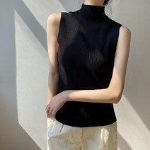 데일리 반목 골지 니트 나시