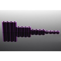 미니카 16pcs 1.53612mm 알루미늄 튜브 나사 슬리브컬럼 스페이서 파이프가이드 롤러 스탠드 오프 부품 미니 4wd 자동차 14세 이상 타미야 미니카 부품 2, 16개 x 보라색