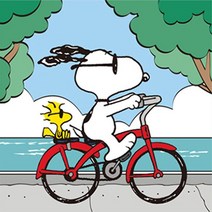 DIY 그리기 페인팅 피너츠 스누피 자전거 25X25, 없음
