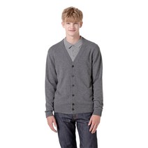 바인 남성 캐시미어 100% 가디건 - 그레이 S