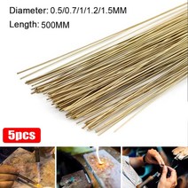 5 개 용접봉 50cm 와이어 납땜 봉 보석 만들기 수리 용접 도구 용품 0.5/1/1. 직경 5mm, 1.0mm, 길이 50cm 5pcs