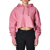 챔피온 여성용 크롭 풀오버 후드 리버스 위브 스웨트셔츠 베스트 후디 블랙., Medium, Terracotta Pink-549302