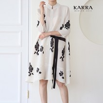 KARRA 77까지로즈하프리본플리츠원피스_QK2SOP041C
