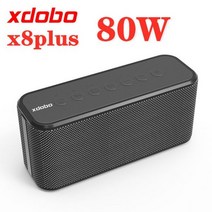 핸드폰 충전 LED 무드 스피커 XDOBO X8 Plus TWS 무선 블루투스 80W 서브 우퍼 사운드 바 휴대 전화 박스 에코 월 뮤직 센터 칼럼, 80W Black