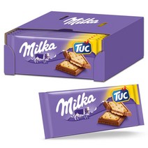 Milka Cookies 독일 밀카 알프스 밀크 초콜릿 TUC 크래커 초코 과자 87g 18개입, 18개