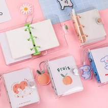 컬러 3공 다이어리 만년 투명 귀여운 미니 커버 일기 플래너, 04 : 커버_블랙