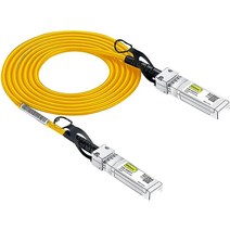 [화이트] 컬러 10G SFP+ DAC 케이블 - 시스코 SFP-H10GB-CU5M 유비퀴티 유니파이 디링크 슈퍼마이크로 넷기어 미크로틱 포티넷용 트위낵스 SFP 5m(16.4피트, Yellow, 1m