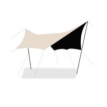 초대형타프 블랙코팅 헥사 대형 베이지 양면 캠핑 그늘막 경량 스크린 타프 방수천막, H