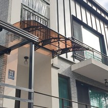 1500X8800 옥상비가림 라운딩차양 브라켓 렉산시공업체 주차장 계단캐노피 자재, 브라운, 그레이, 실버