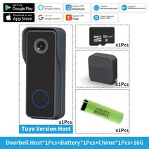 스마트 인터폰 Tuya 2k 비디오 초인종 wifi ip65 야외 무선 ip 카메라 스마트 홈 보안 양방향 비디오 인터콤 지원 alexa google 홈, 옵션 4