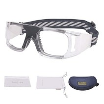 SooGree 라켓볼 고글 - 김 서림 방지 충격 흡수 스포츠 안경 농구 풋볼 눈 보호 조절 가능한 스트랩, G8118 Transparent Frame Grey N