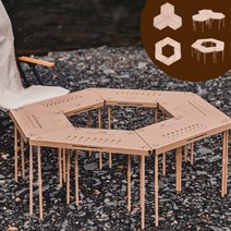 Mounthiker 야외 캠핑용 6각 접이식 화로 테이블 차박 케이블 SZK-298 DIY 테이블, 블랙