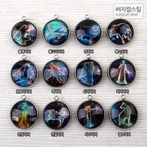 비즈아이 [8-182]써지컬스틸 팬던트(별자리에폭) 18mm (12종) [1개]