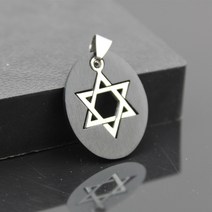 개성 투인원 펜던트 목걸이 스테인리스강 육망성 목걸이 육각성 펜던트, 블랙(체인 제외)