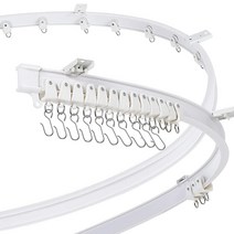 곡선형 천장 커튼 트랙 구부릴 수 있는 마운트 커튼 레일 이층 침대 베이 창문 룸 디바이더 유연한 스트레이트 (6.5피트/2미터 화이트), 26 Feet/ 8 Meters