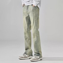 청바지 남성 여름 긴 바지 유행표 고가 와이드 스트레이트 바지